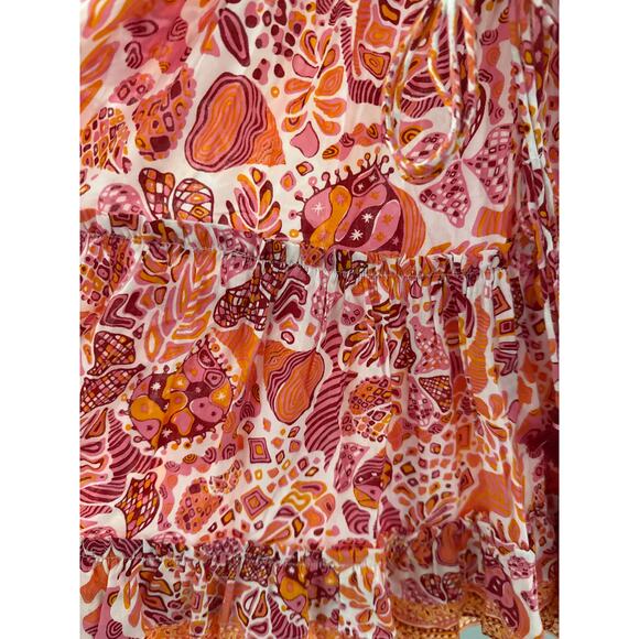 Poupette‎ St. Barth Mini Bona V-Neck in Red Chagal Size Medium - Picture 6 of 13